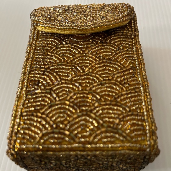 Vintage Gold Glass Beaded Cigarette Case - Picture 12 of 15